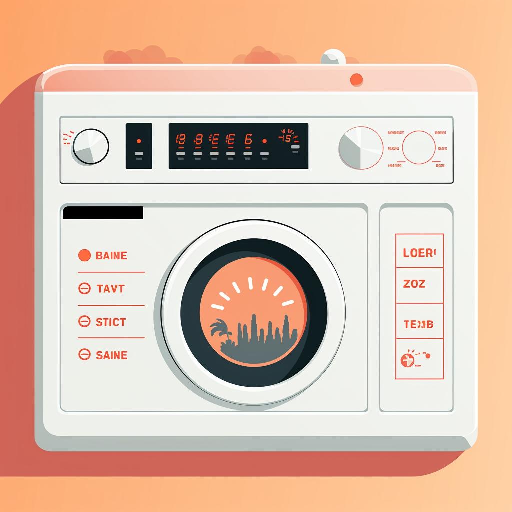 Washing machine control panel set to hot and long cycle